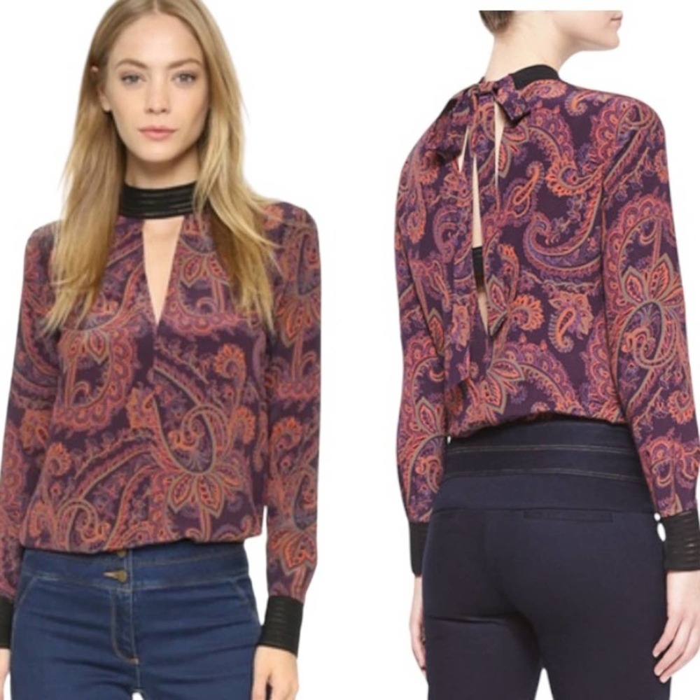 VERONICA BEARD silk paisley long sleeve top 6